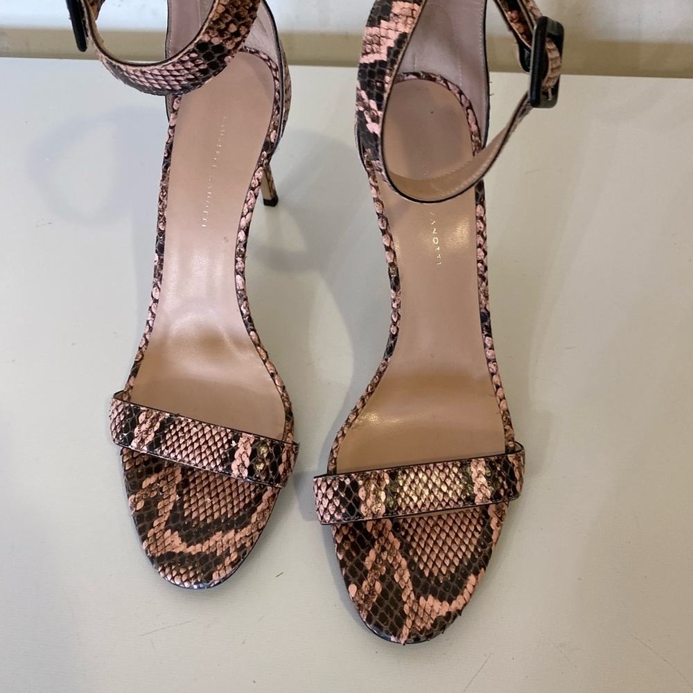 Giuseppe Zanotti Pink Snake Print Sandals - Picture 4 of 10